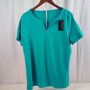 Kim Rogers Aqua Short Sleeve Tee